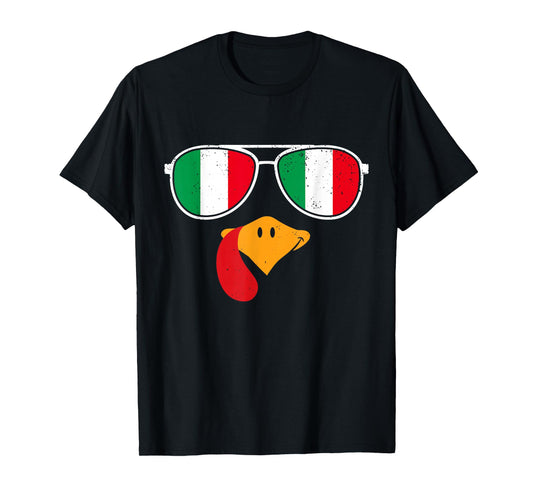 Italian Turkey Funny Thanksgiving Italian Flag Italian Kids T-Shirt