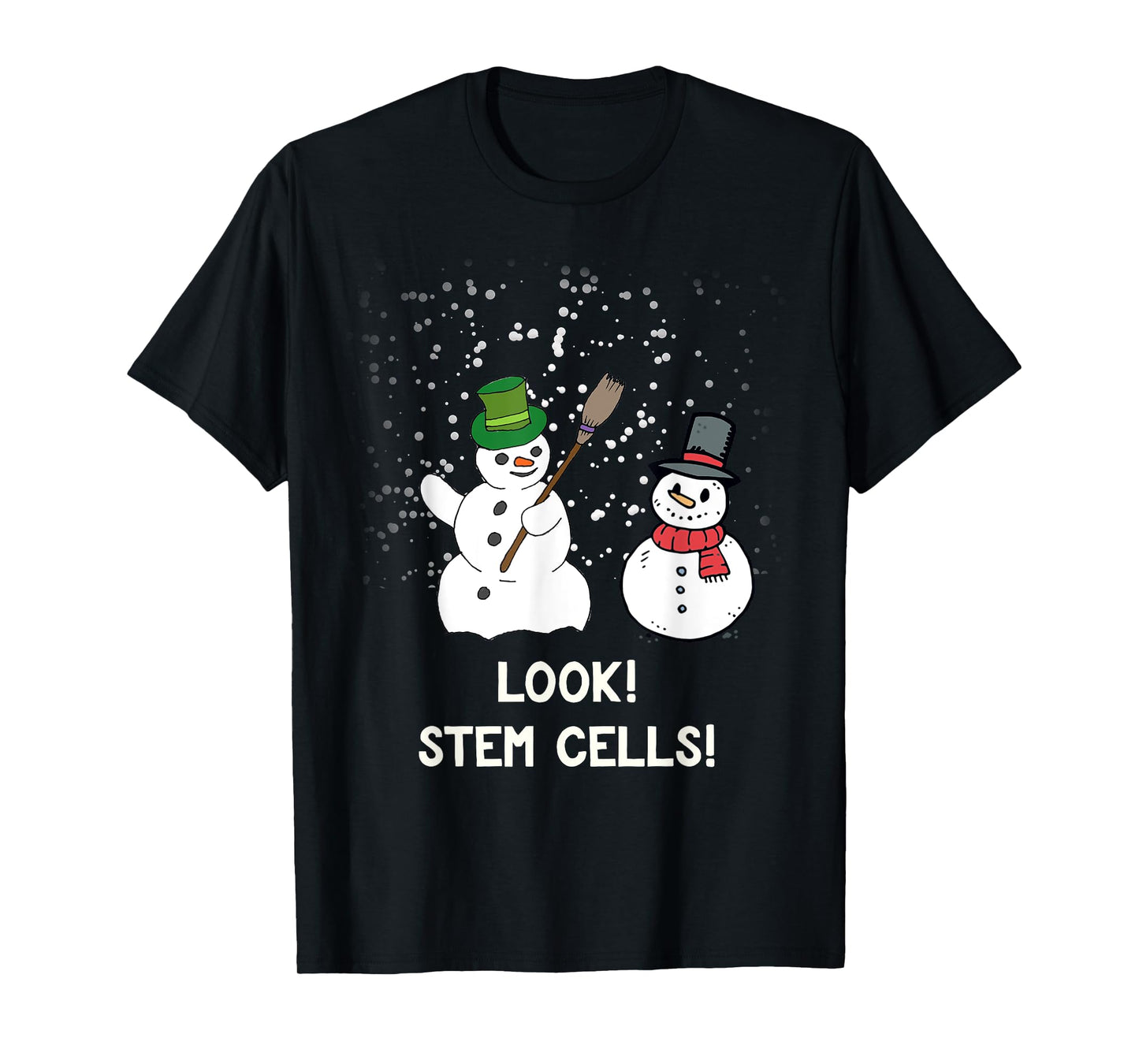 Funny Snowman Christmas Science Xmas Biology Snow Stem Cells T-Shirt