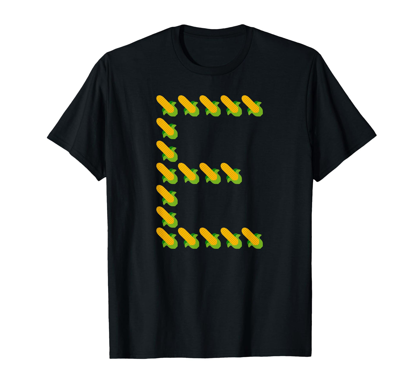 Corn E - Ears of Corn In A Letter E Shape - Funny Corny Pun T-Shirt