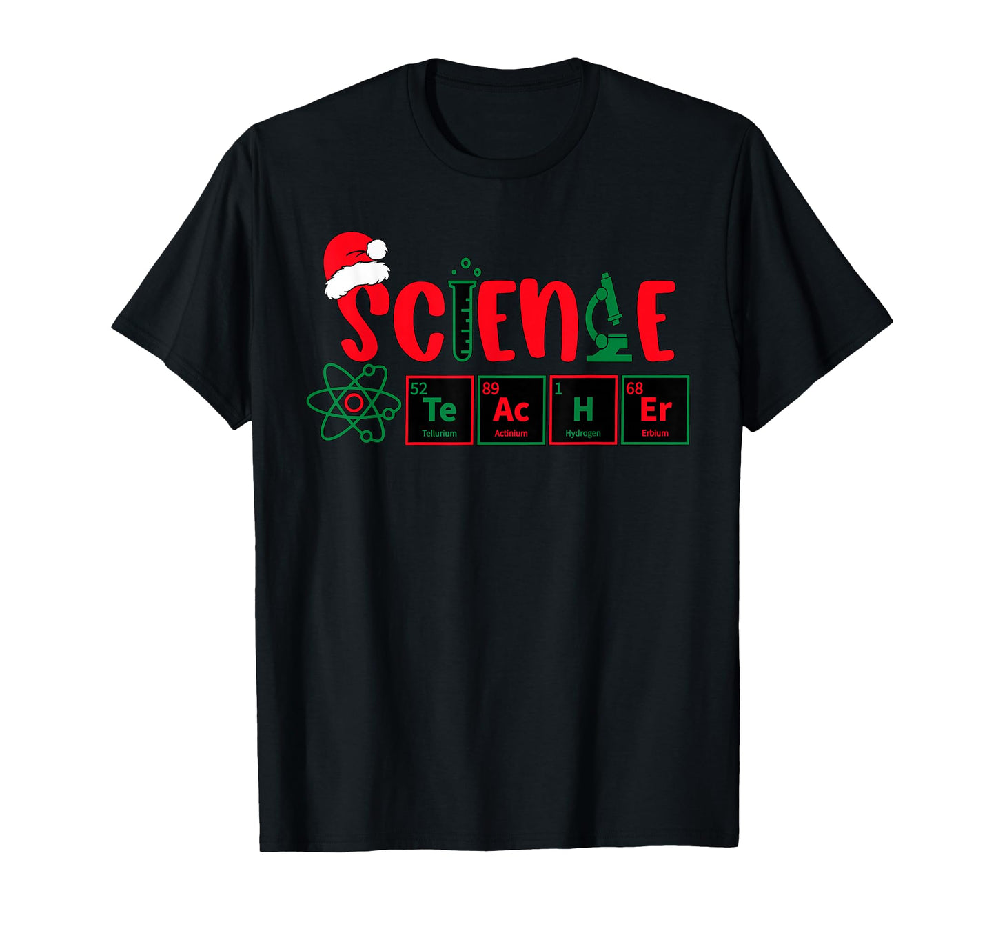 Christmas Science Teacher Santa Educator Chemical Elements T-Shirt