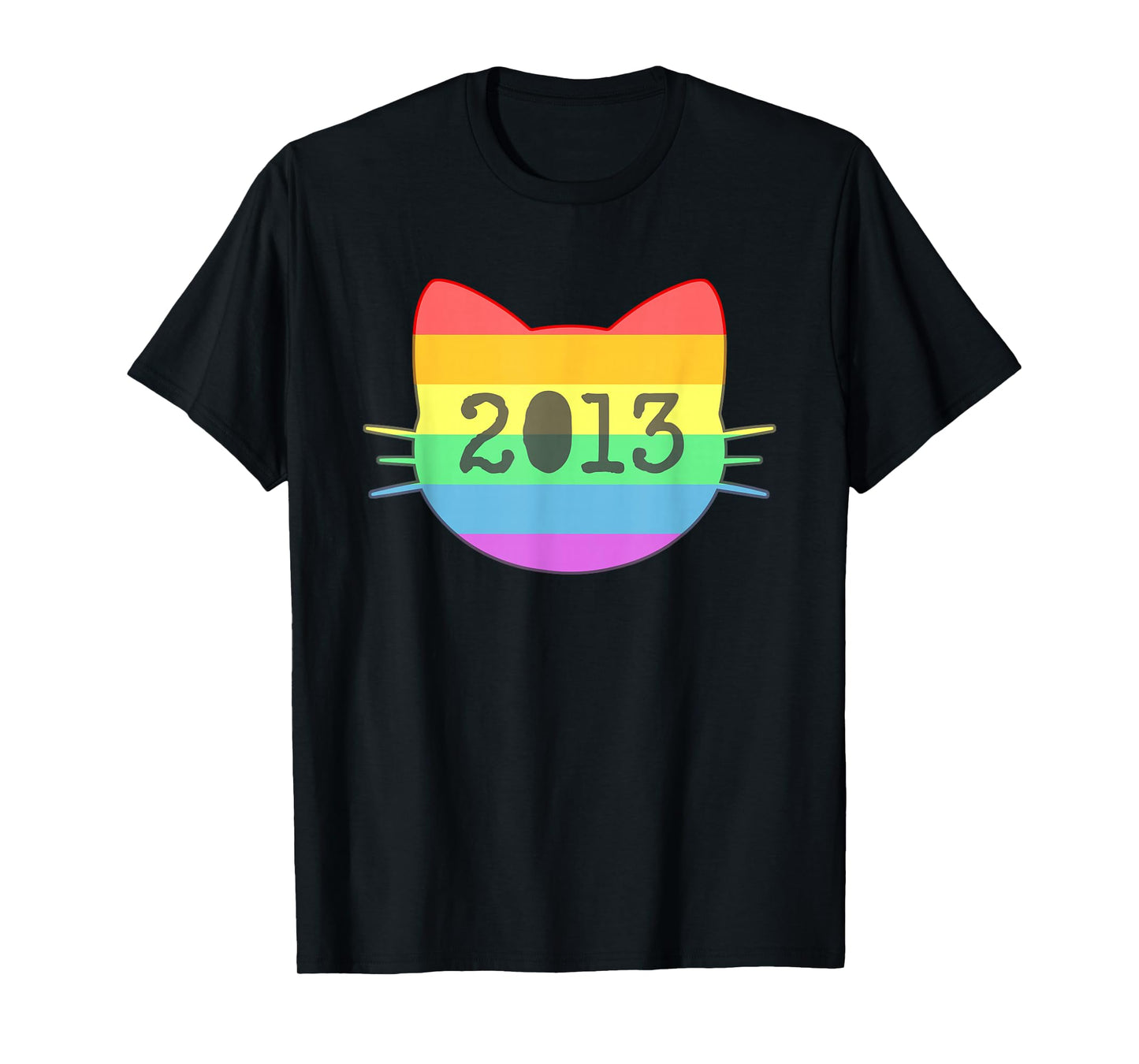 Cat Head Silhouette 2013 Funny Retro T-Shirt