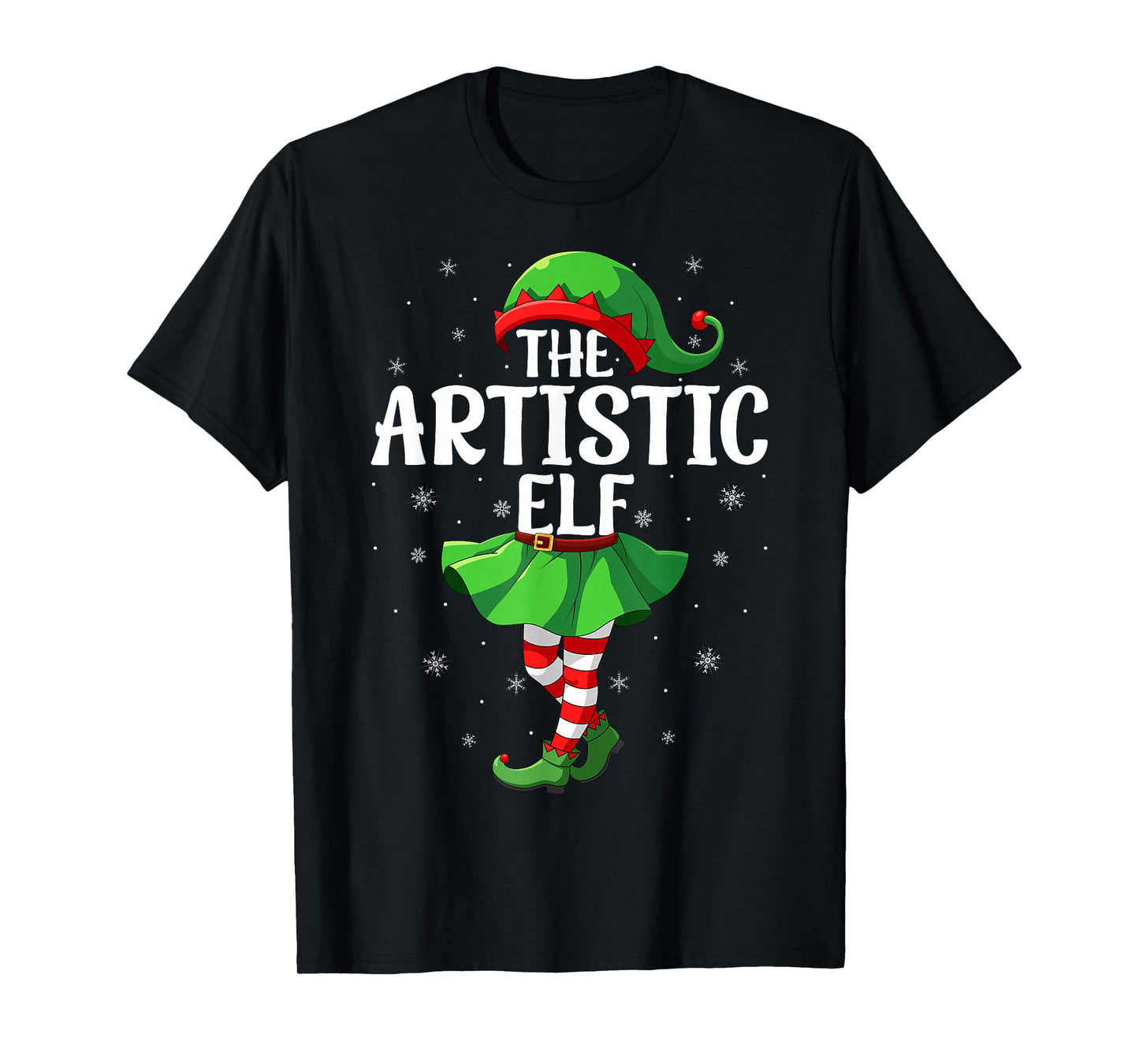 Artistic Elf Christmas Girls Women Elf Squad Xmas Family T-Shirt
