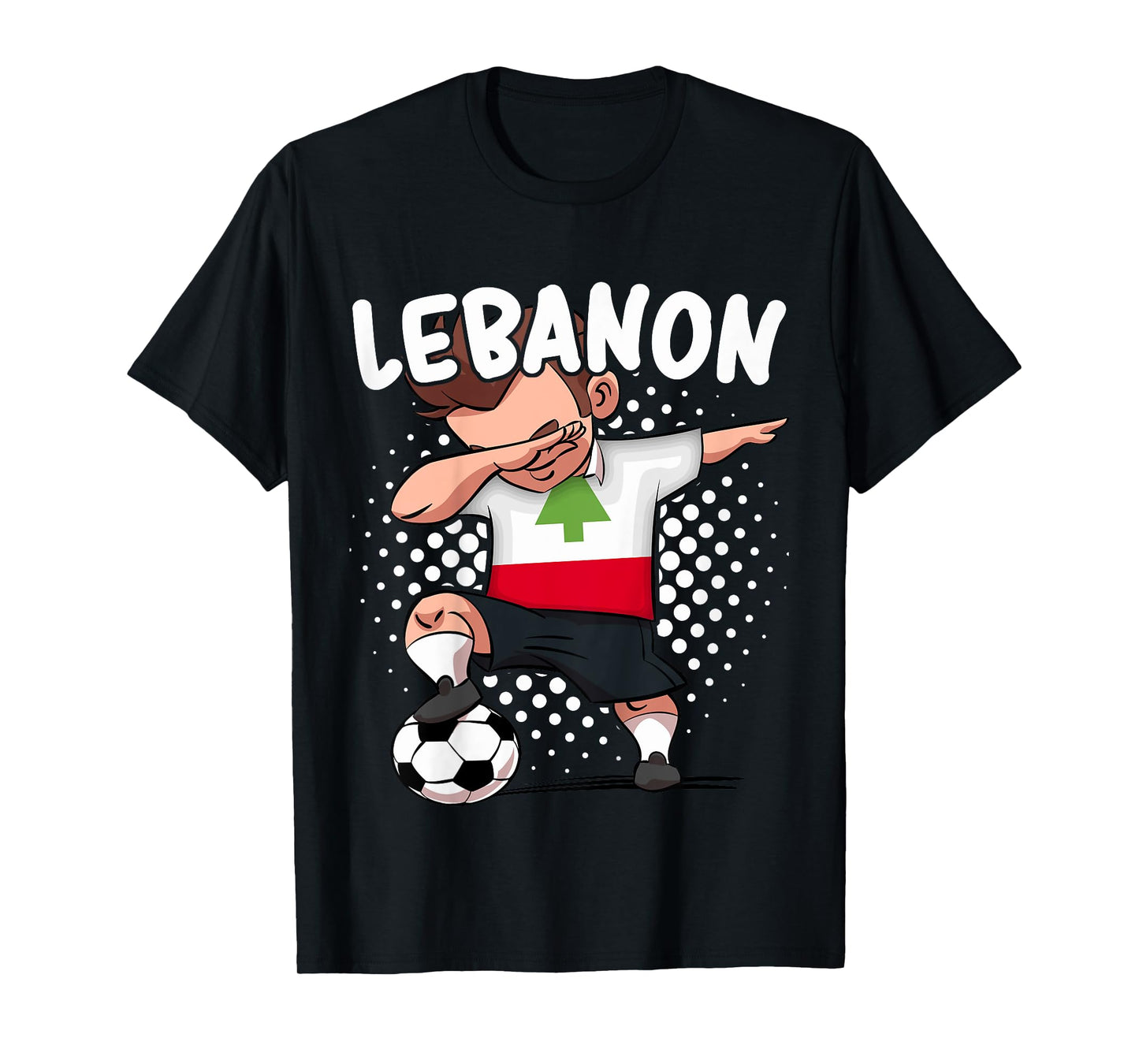 Kids Funny Soccer Dab Shirt for Boys Lebanon Soccer Lebanese Gift T-Shirt