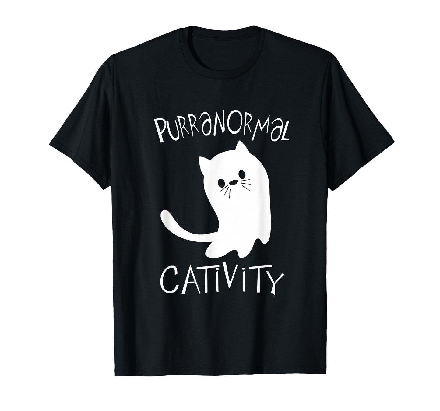 Cat Paranormal Activities Pun Design T-Shirt