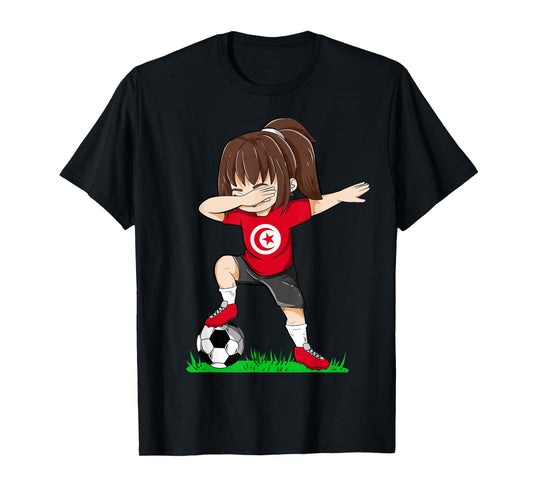 Soccer Tunisia Jersey Shirt Tunisian Flag Football Girls Dab T-Shirt