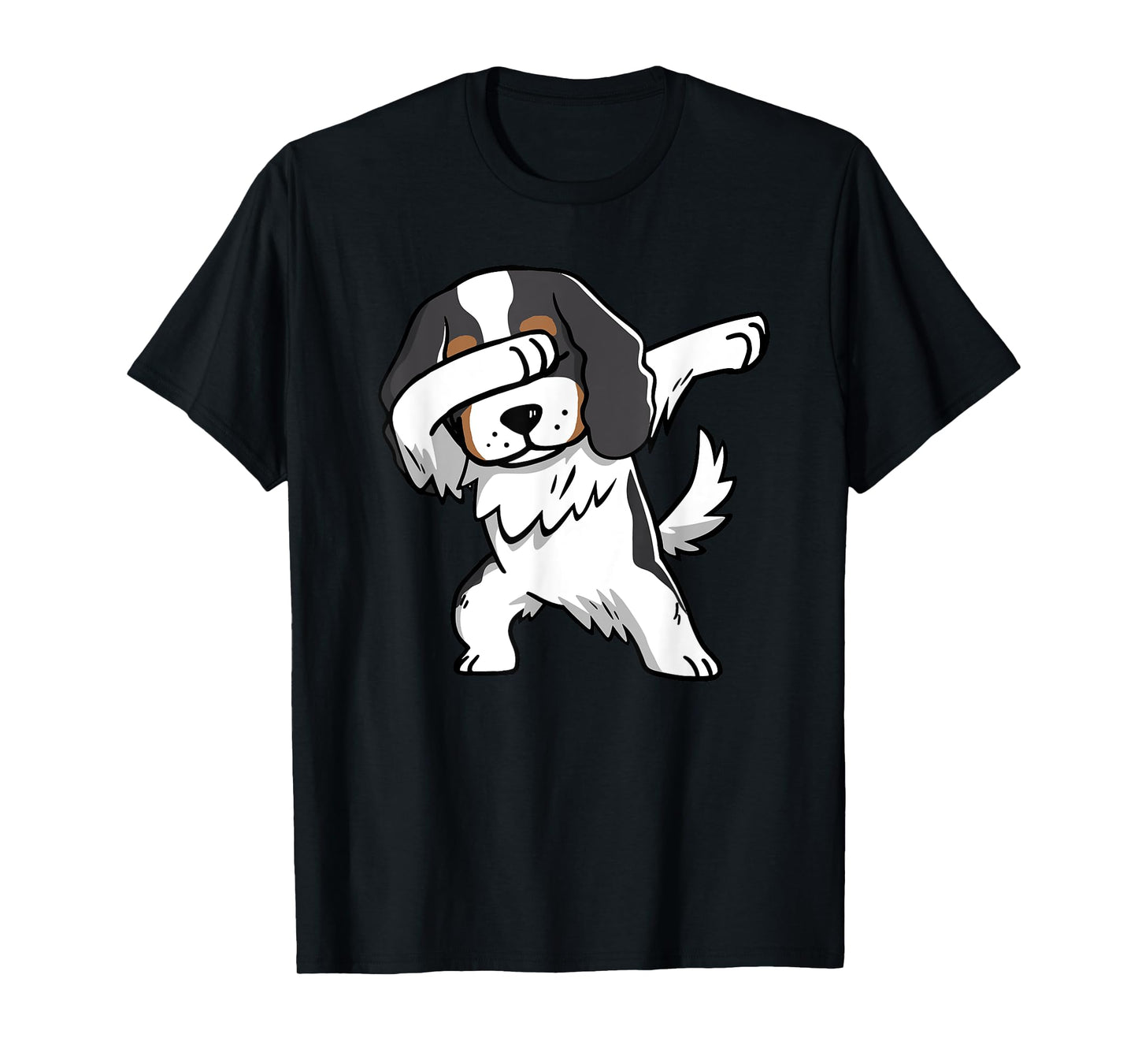 Tricolor Cavalier King Charles Spaniel Dog Dabbing T-Shirt T-Shirt