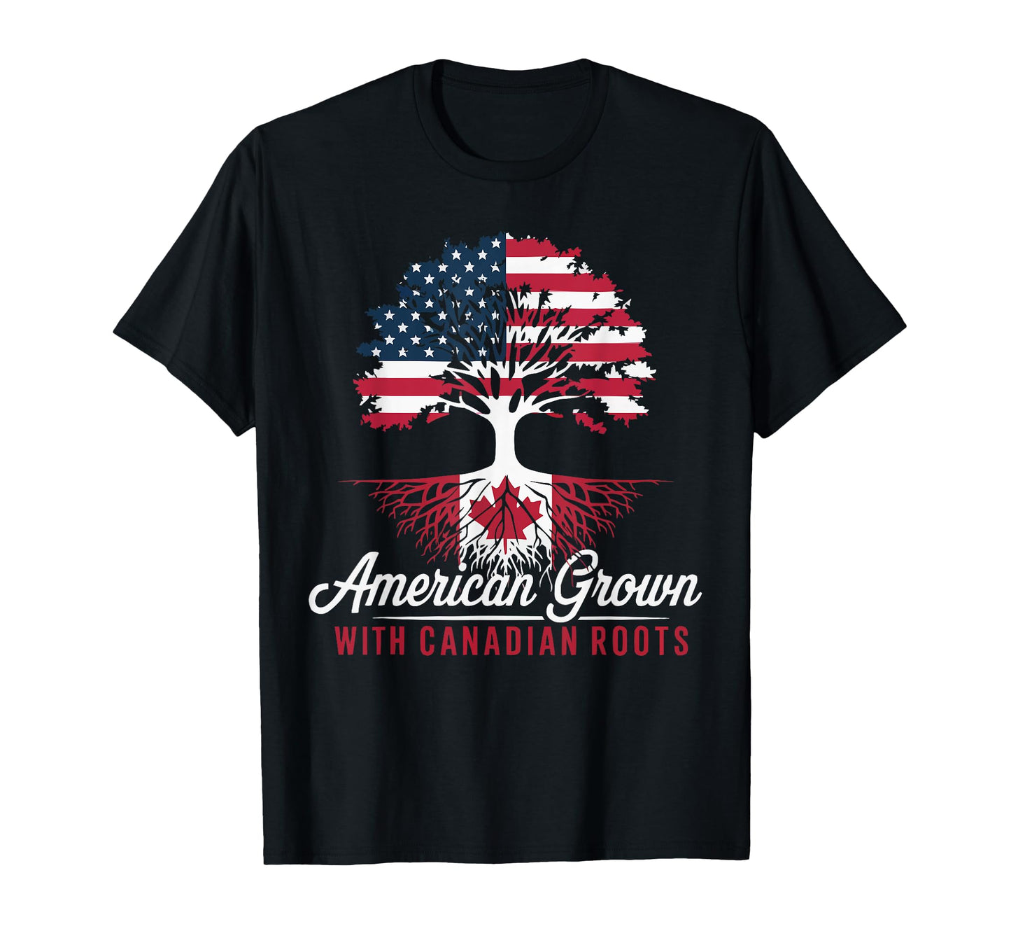 Half American Half Canadian USA Flag Canada America T-Shirt