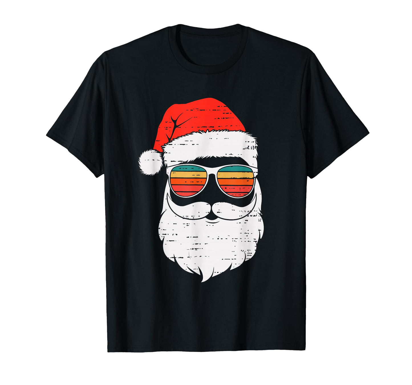 Retro Santa Face Sunglassed Christmas in July Summer Xmas T-Shirt