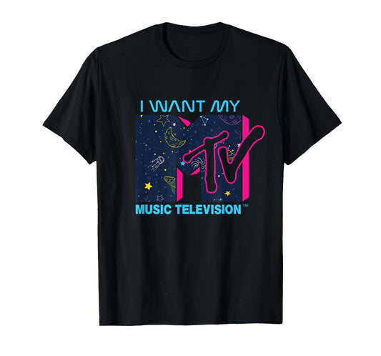 Mademark x MTV - The official I want my I want my MTV Logo in the Space T-Shirt