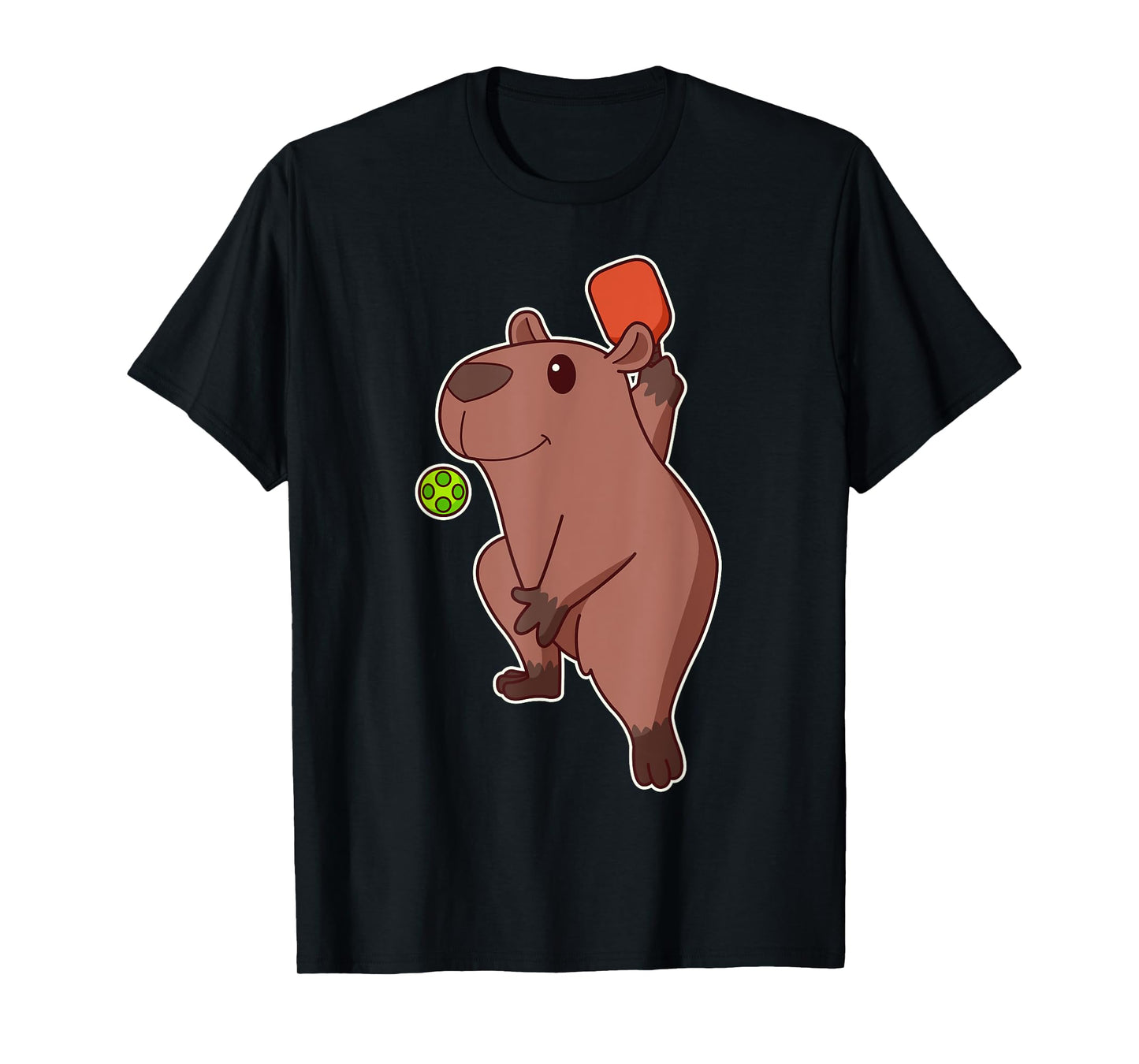 Cute Kawaii Capybara playing pickleball T-Shirt
