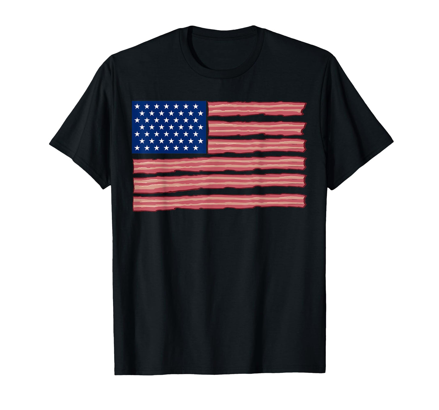 USA flag made out of bacon Women Kids Men T-Shirt