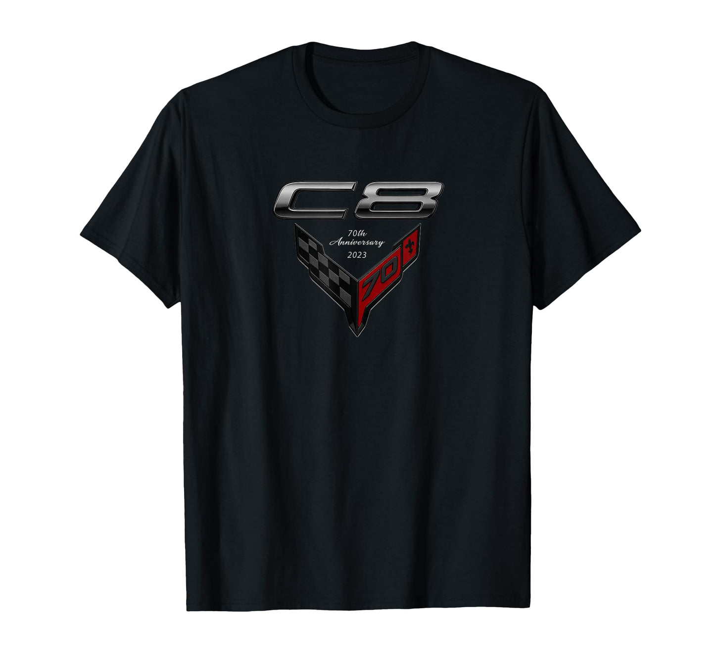 Classic C8 CAR Emblem 2023 70th Anniversary Sports CAR Badge T-Shirt