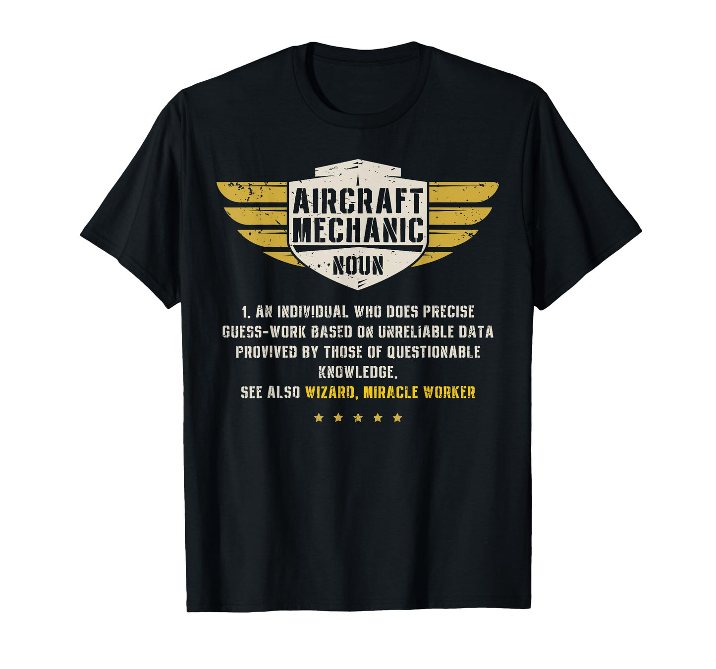 Aircraft Mechanic Definition Funny Noun Meaning Gifts Men T-Shirt