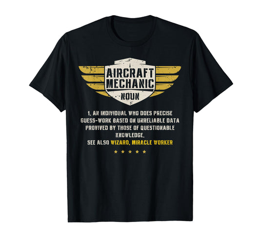Aircraft Mechanic Definition Funny Noun Meaning Gifts Men T-Shirt