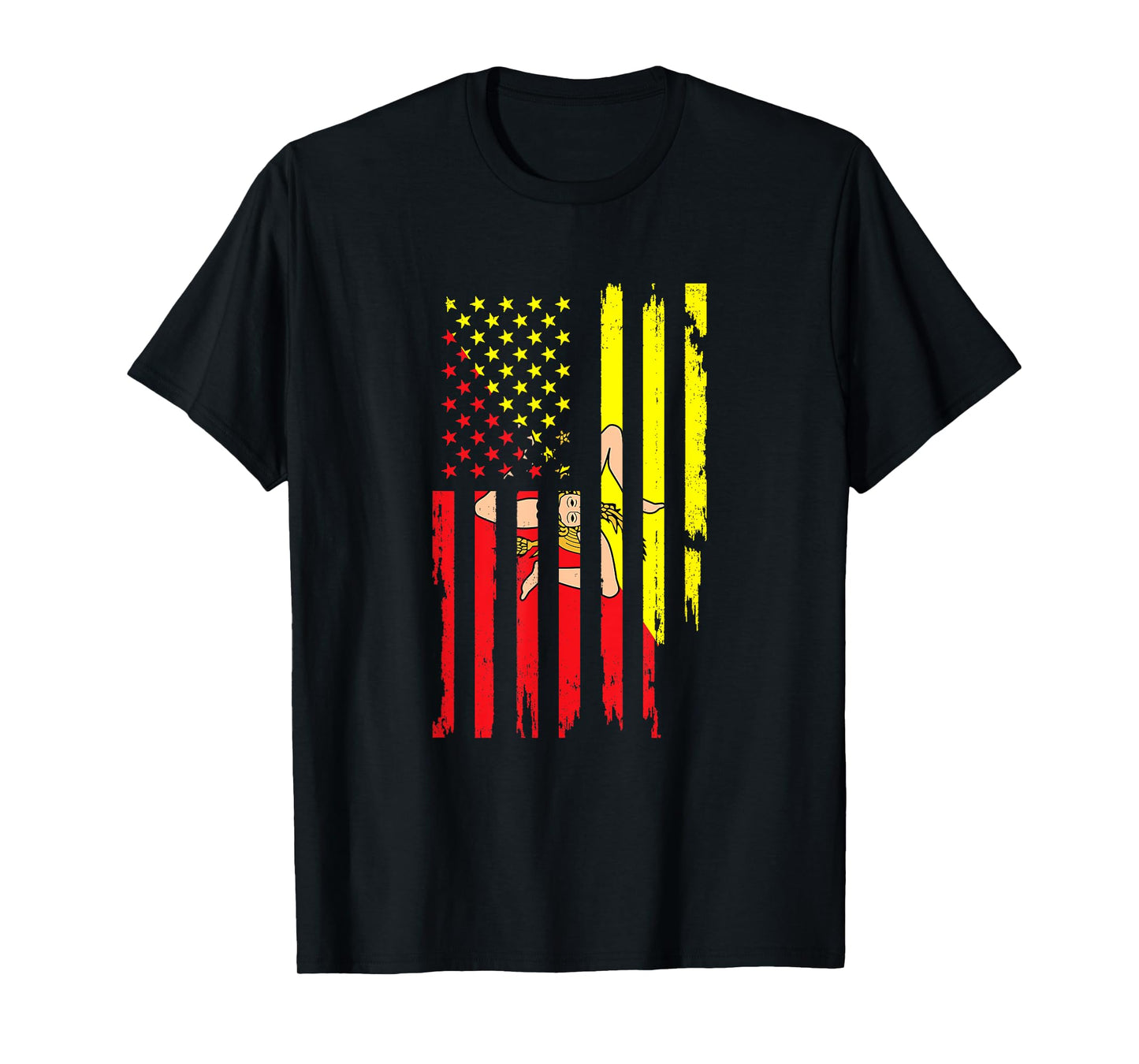 Sicilian American Flag of Sicily USA Sicilian Heritage Flag Women Kids Men T-Shirt