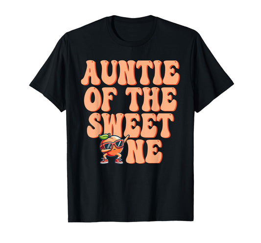 Auntie of The Sweet One Peach 1st Birthday on Peach T-Shirt