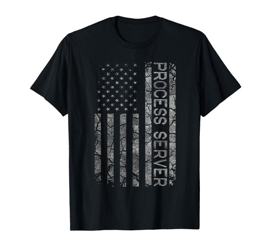 American Flag Job Title Worker Funny Process Server T-Shirt
