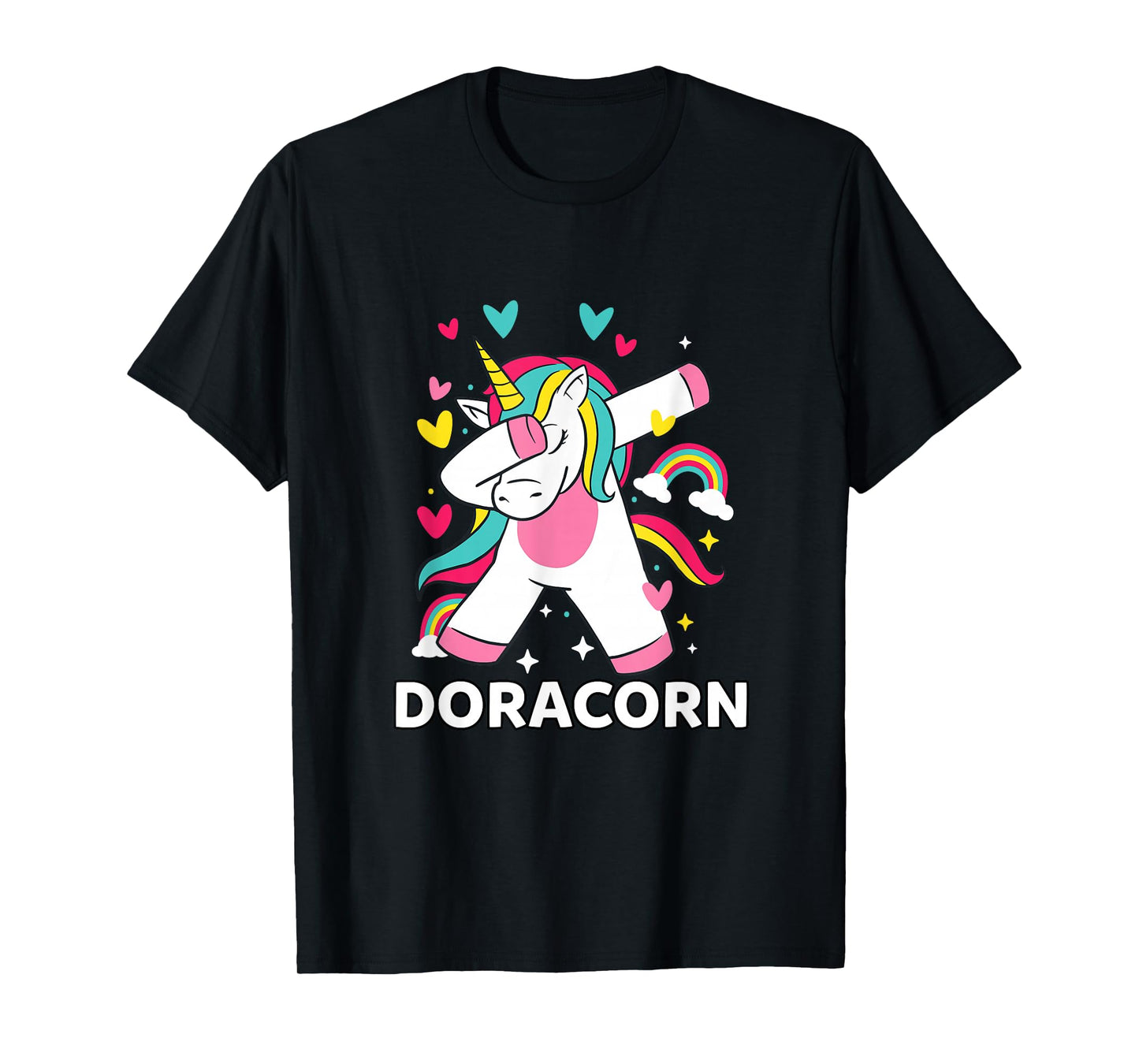 Doracorn Personalized Name Dabbing Unicorn Dora T-Shirt