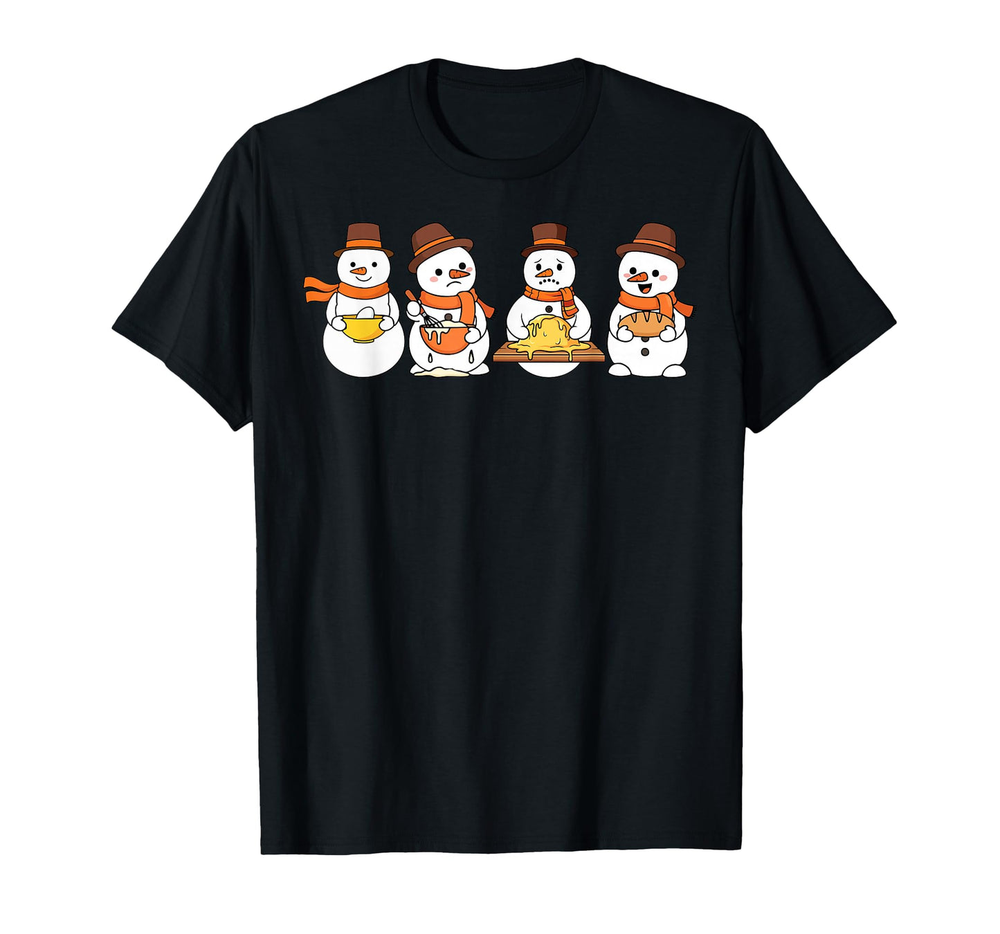 Christmas Snowman Baking Sourdough Bread Chef Baker Funny T-Shirt