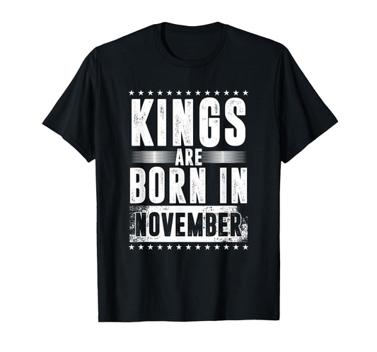 Kings Are Born In November Zodiac Sign Month Scorpio Gift T-Shirt