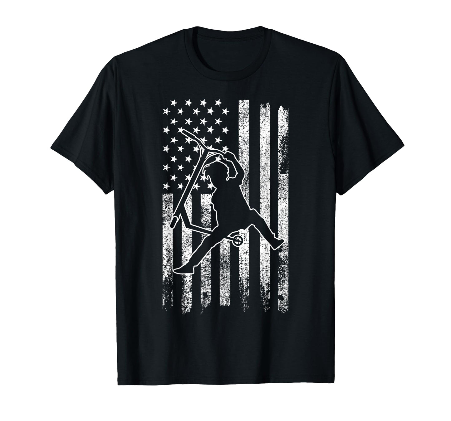 Scooter Stunt US Flag Retro Scooter Boys Kids T-Shirt