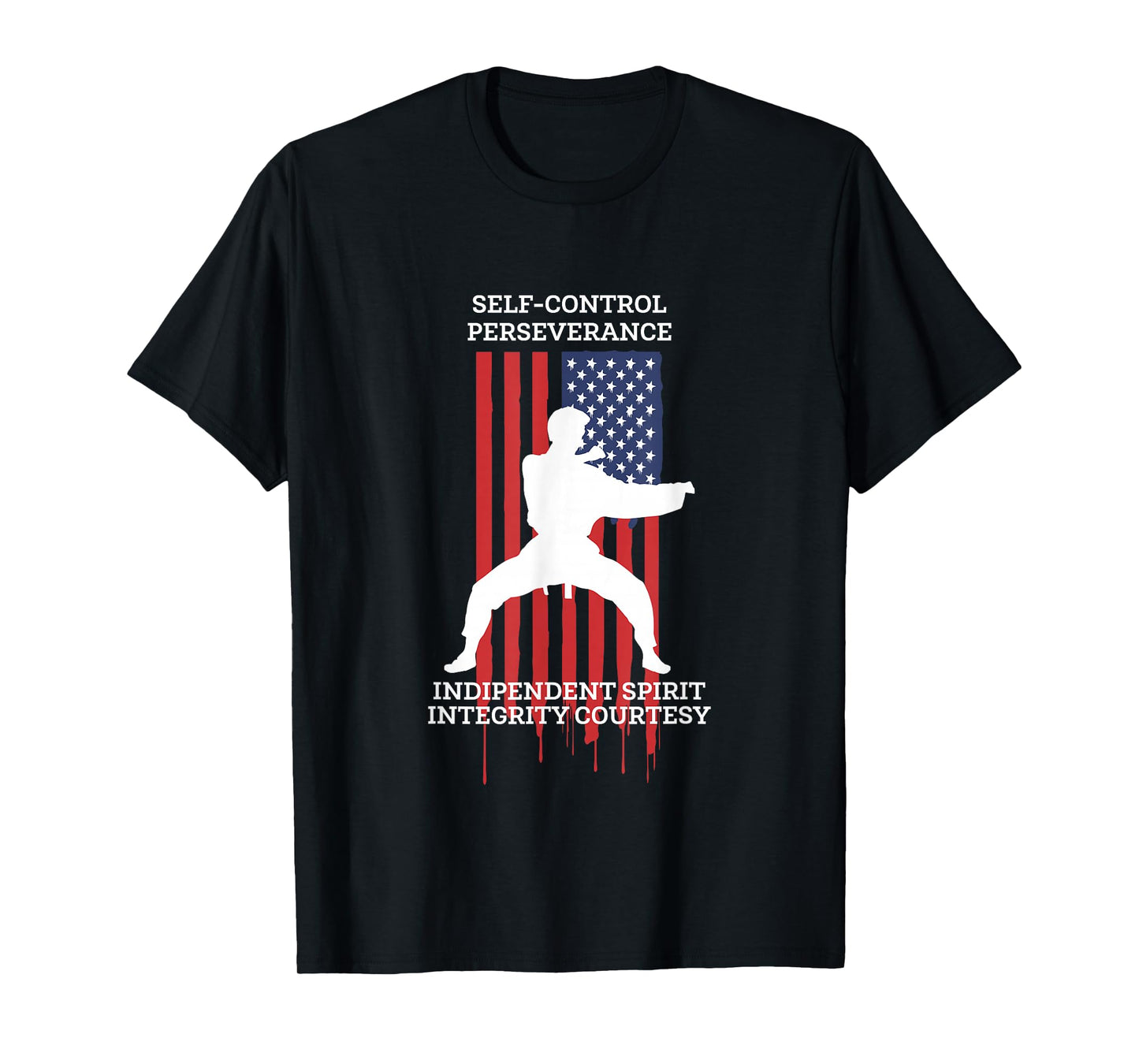 Taekwondo Tae Kwon Do Fighter USA Flag T-Shirt