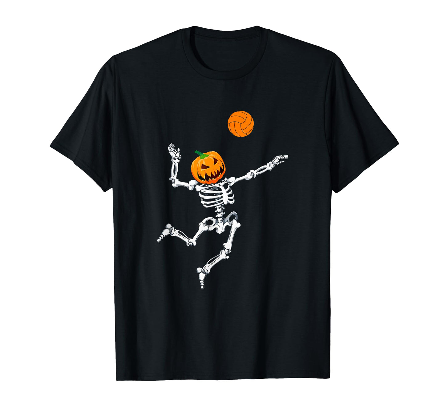 Skeleton Volleyball Halloween Pumpkin T-Shirt