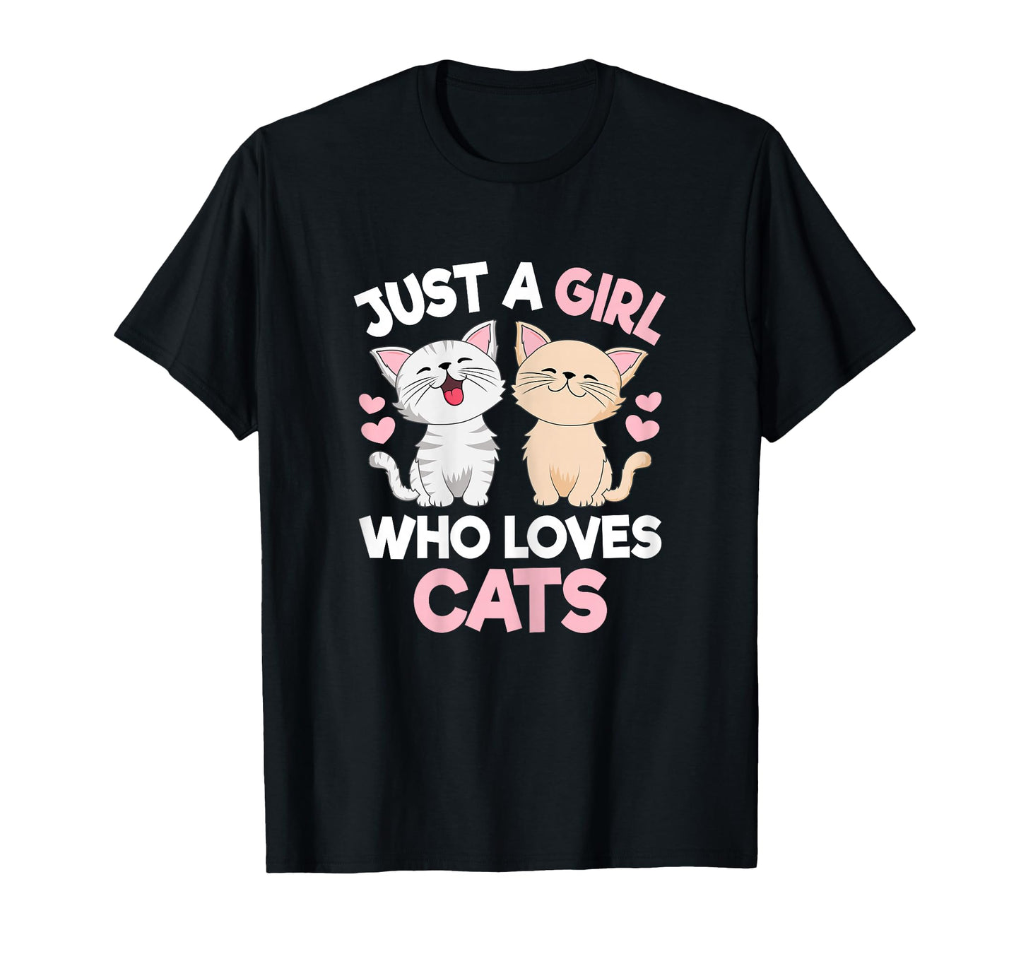 Just A Girl Who Loves Cats Cute Cat Lover Kitty Girls Kids T-Shirt