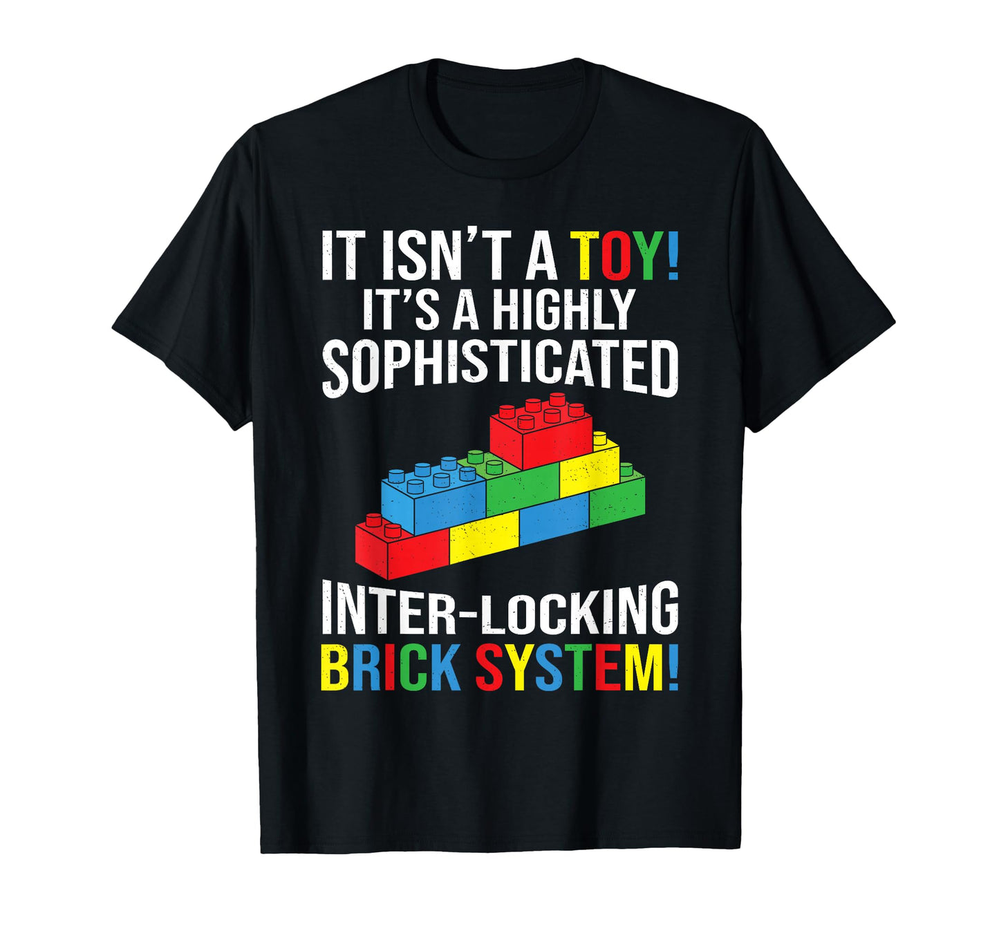 Master Builder Bricks Blocks Kids Boys Teens Men T-Shirt