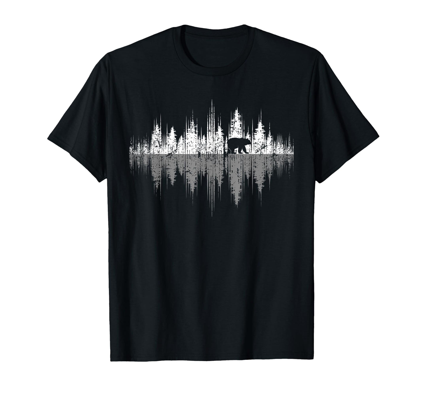 Trees Reflection Wildlife Nature Animal Bear Outdoor Forest T-Shirt Small