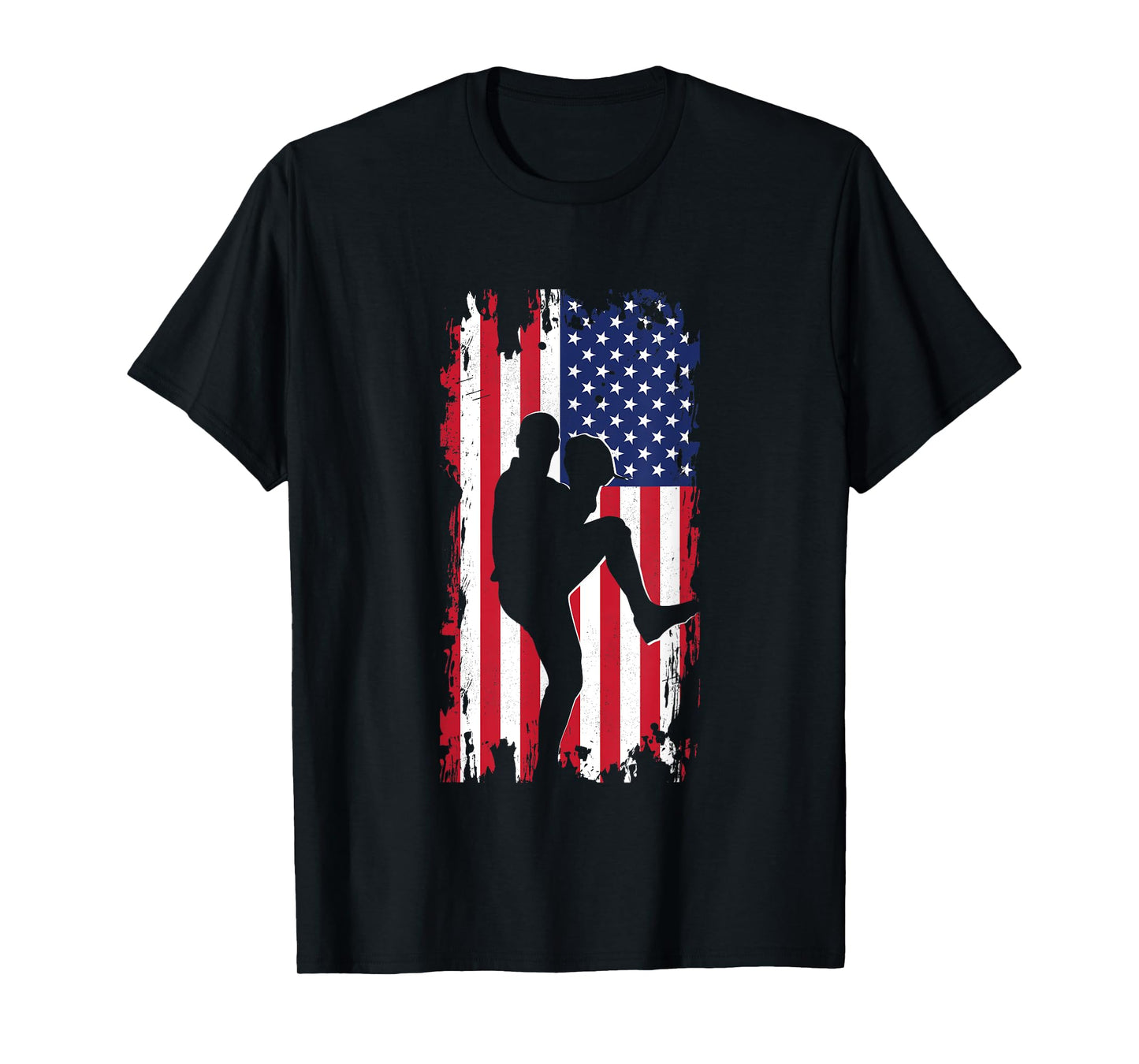 American Flag Pitcher Baseball Apparel - Baseball T-Shirt