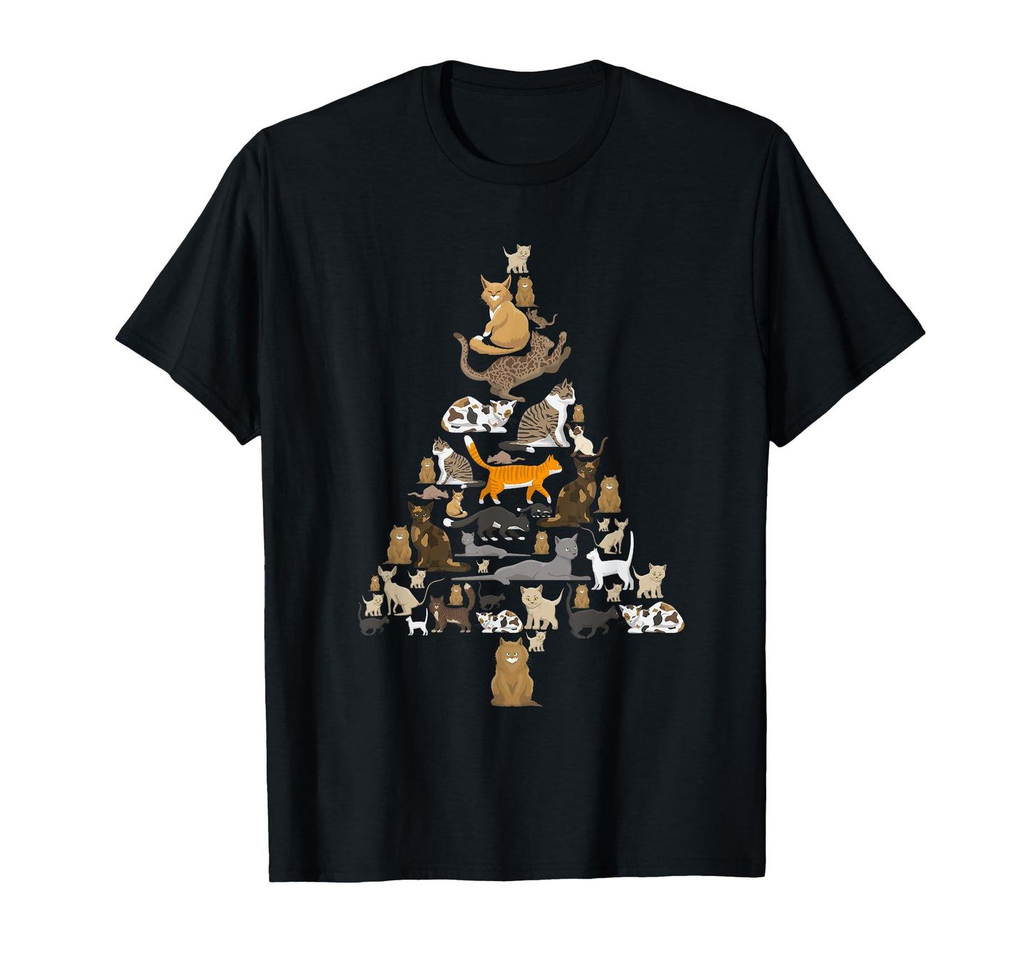 Funny Cats Christmas Tree Pet Kitten Owner Xmas Women Men T-Shirt
