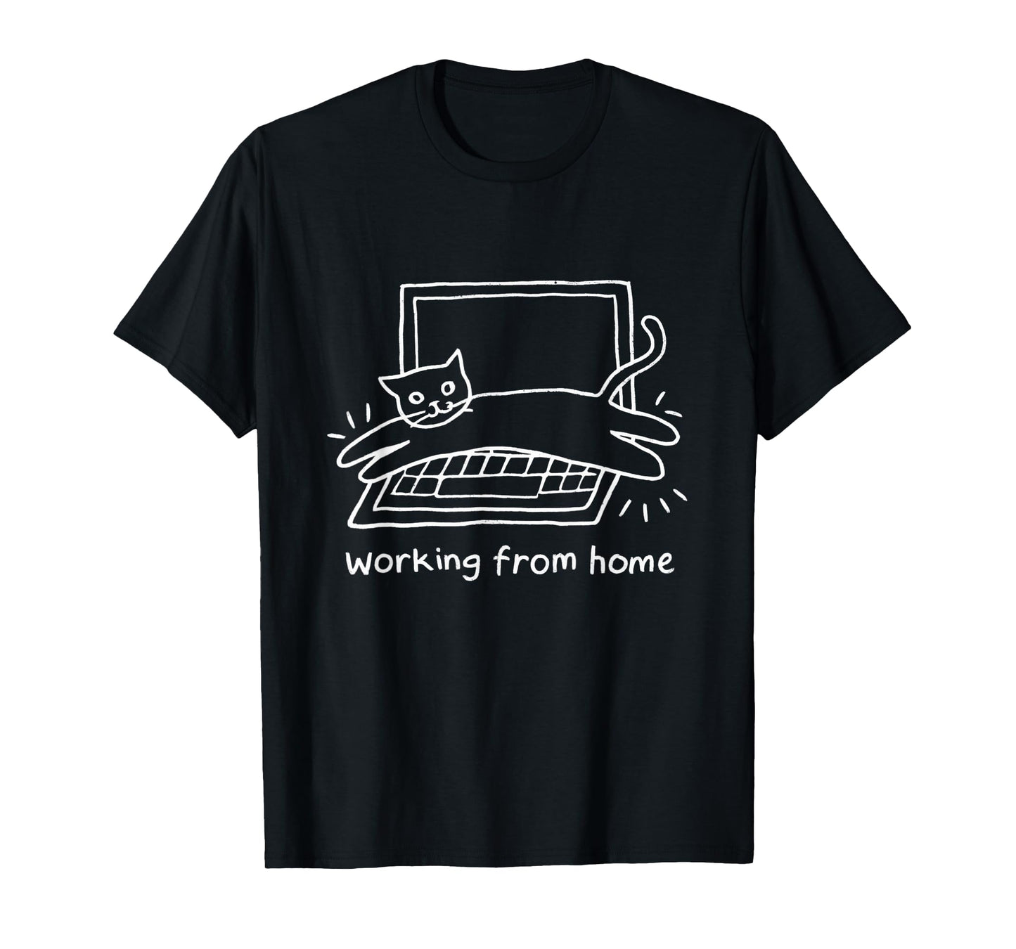 Working From Home Funny Cat and Laptop Cats Meme T-Shirt