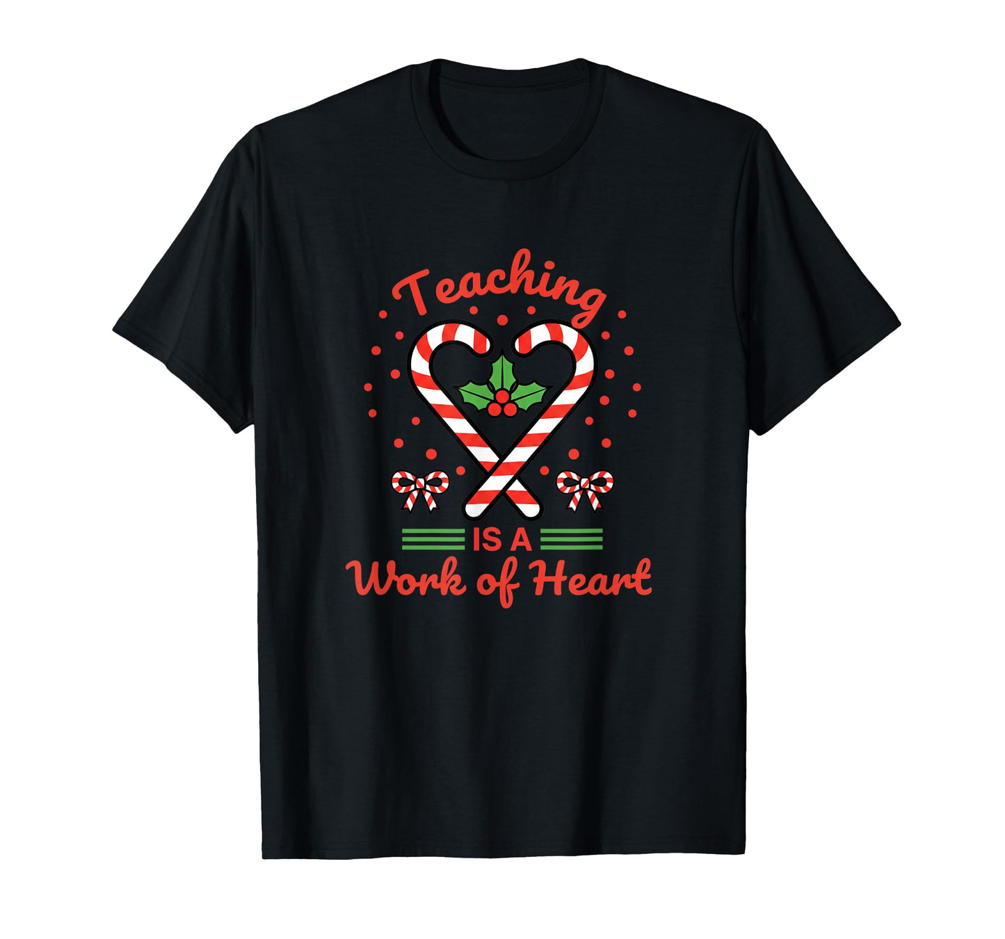 Teacher Teaching is A Work of Christmas Candy Cane T-Shirt