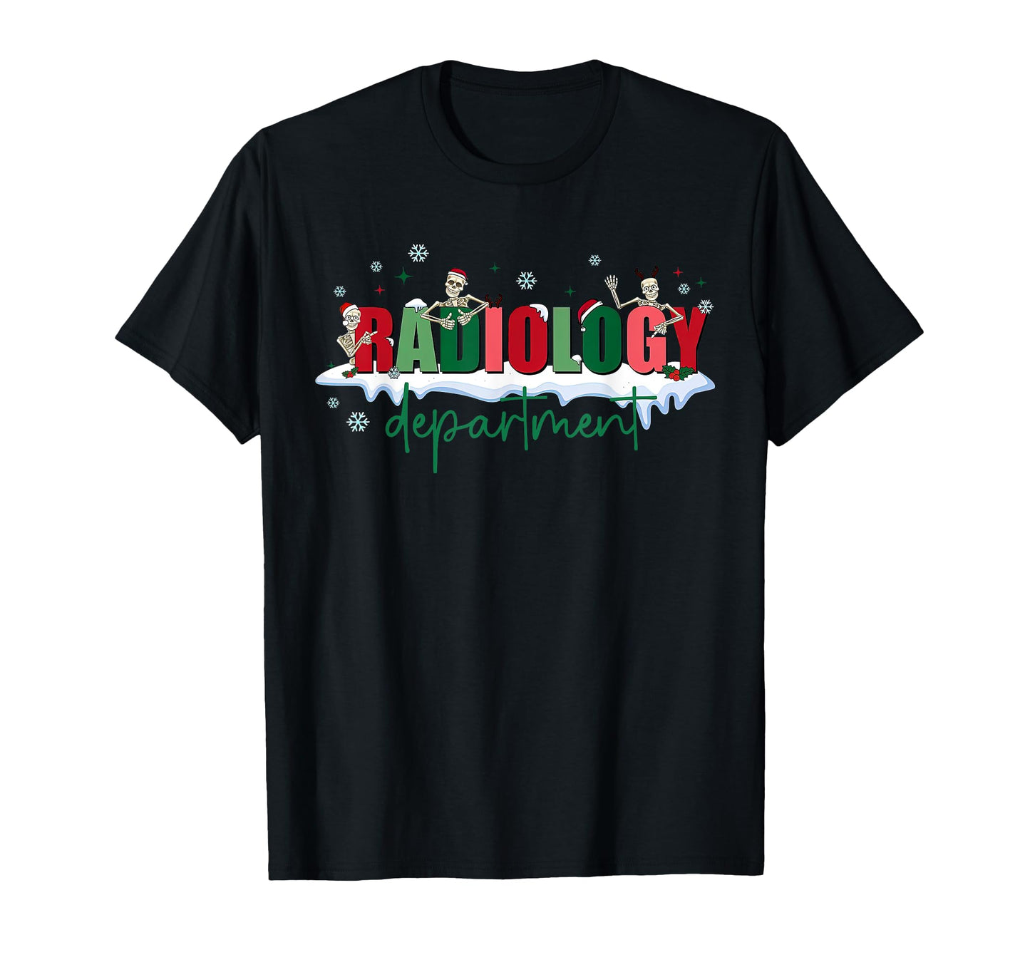 Christmas Radiology Department Funny Skeleton X-ray Tech T-Shirt