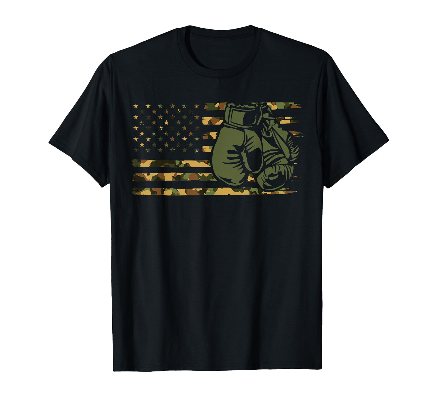 Camo Boxing USA Flag for Boxer - American Flag Boxing T-Shirt