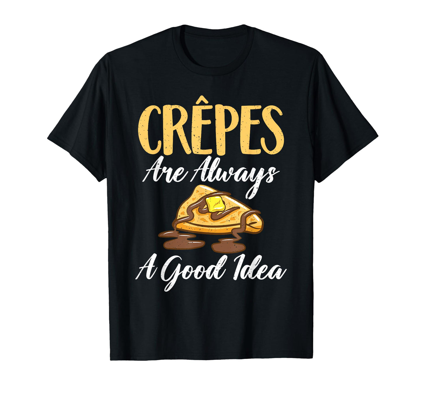 Crepe Gifts for Crepe Lover Unisex-Adults Black Small Crew Neck Short Sleeve T-Shirt