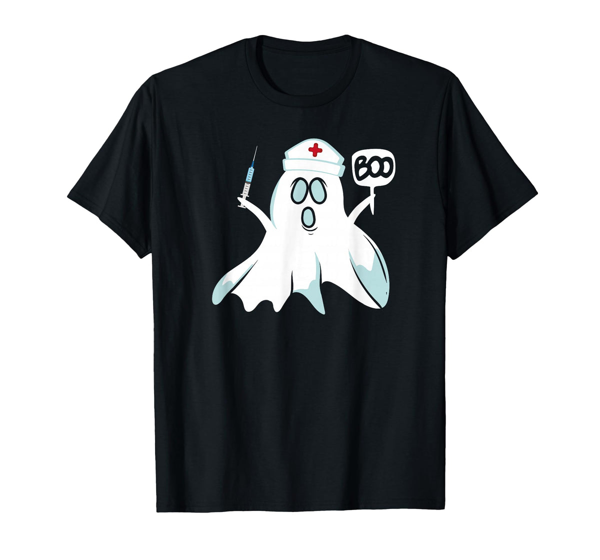 Funny Nurse Ghost Halloween Nursing Student Design T-Shirt