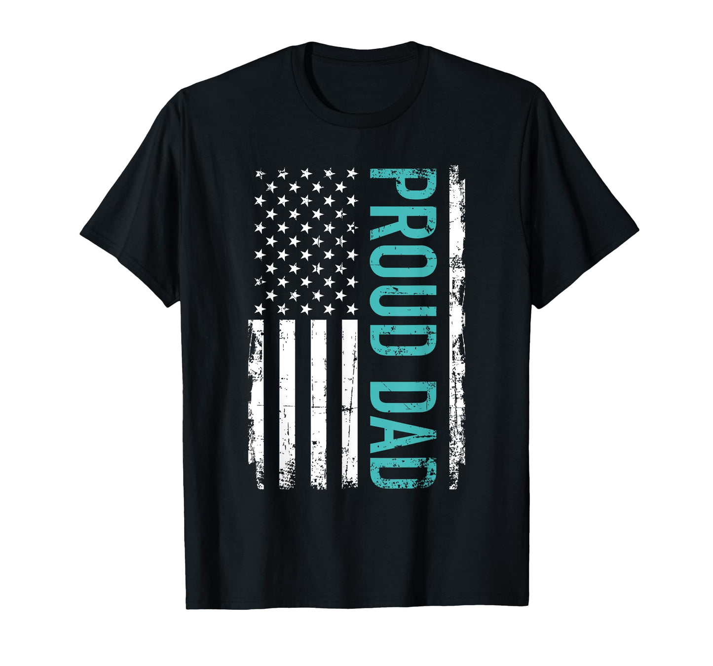 Proud dad US american flag gift for father's day Women Men T-Shirt