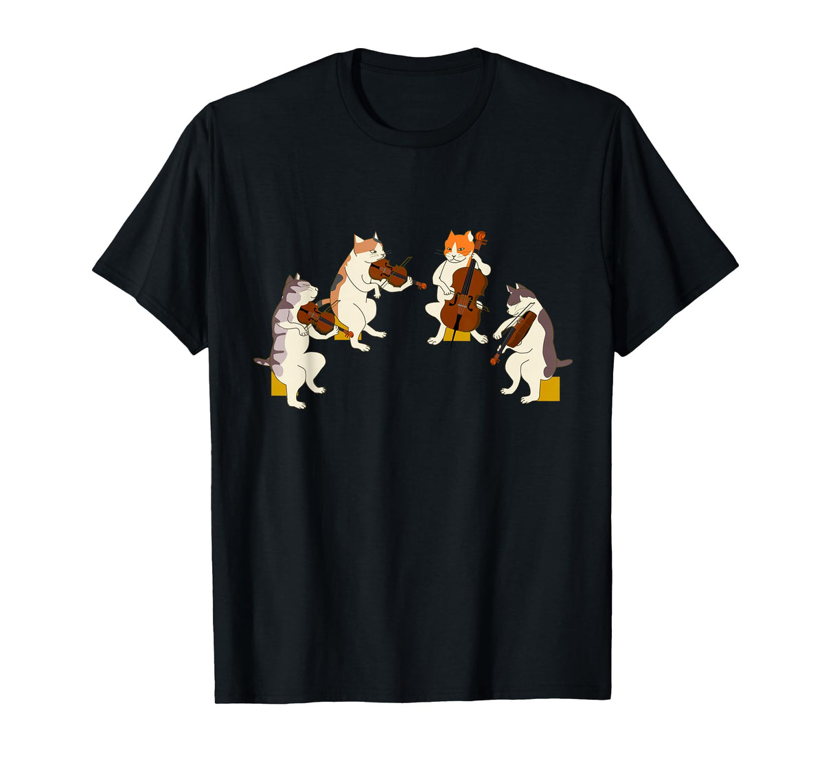Fun Cats Playing Violin Cello Gift Music Cat Lover T-Shirt