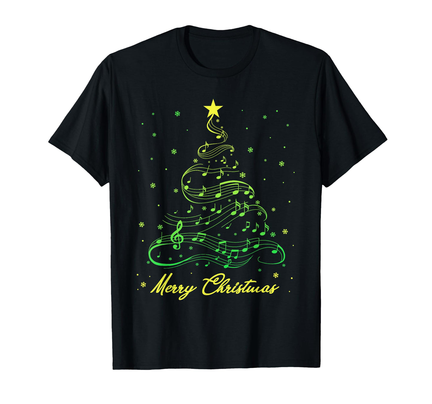 Christmas Music Tree Musical Notes Kids Music Lovers Teacher T-Shirt