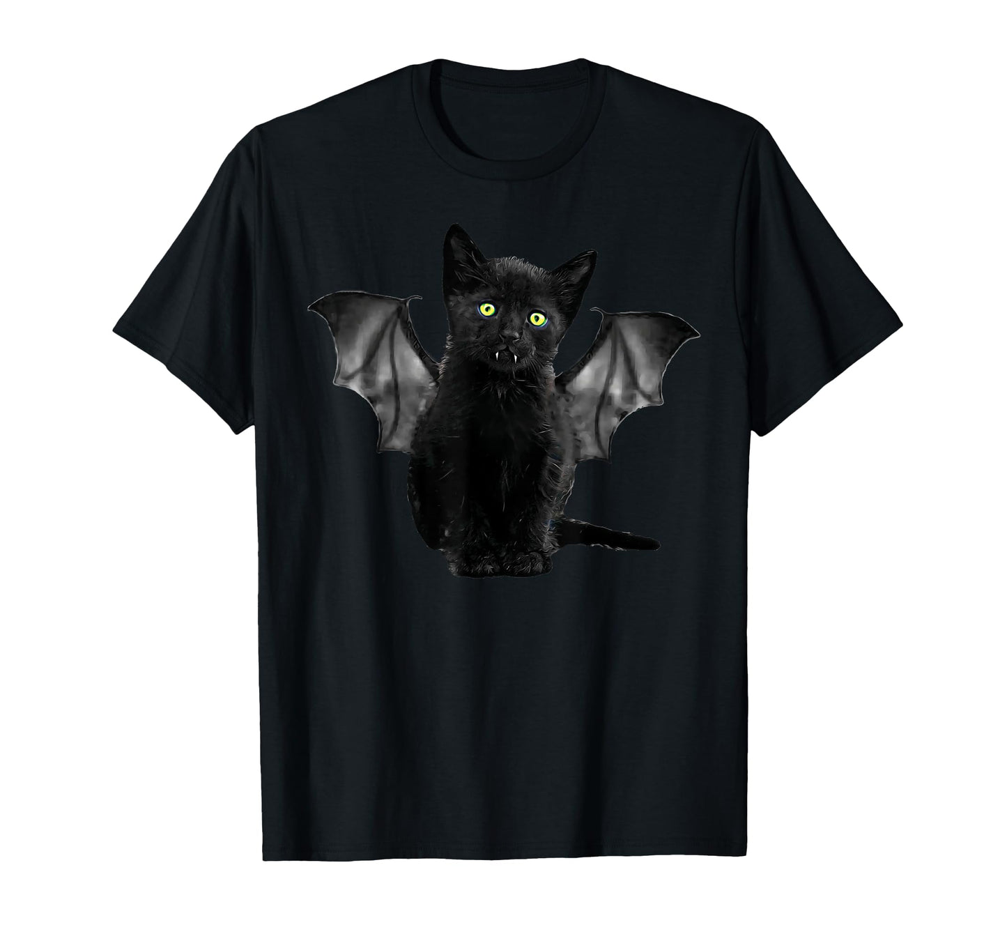 Halloween Batcat Black Cat Kitten Bat Funny Design T-Shirt