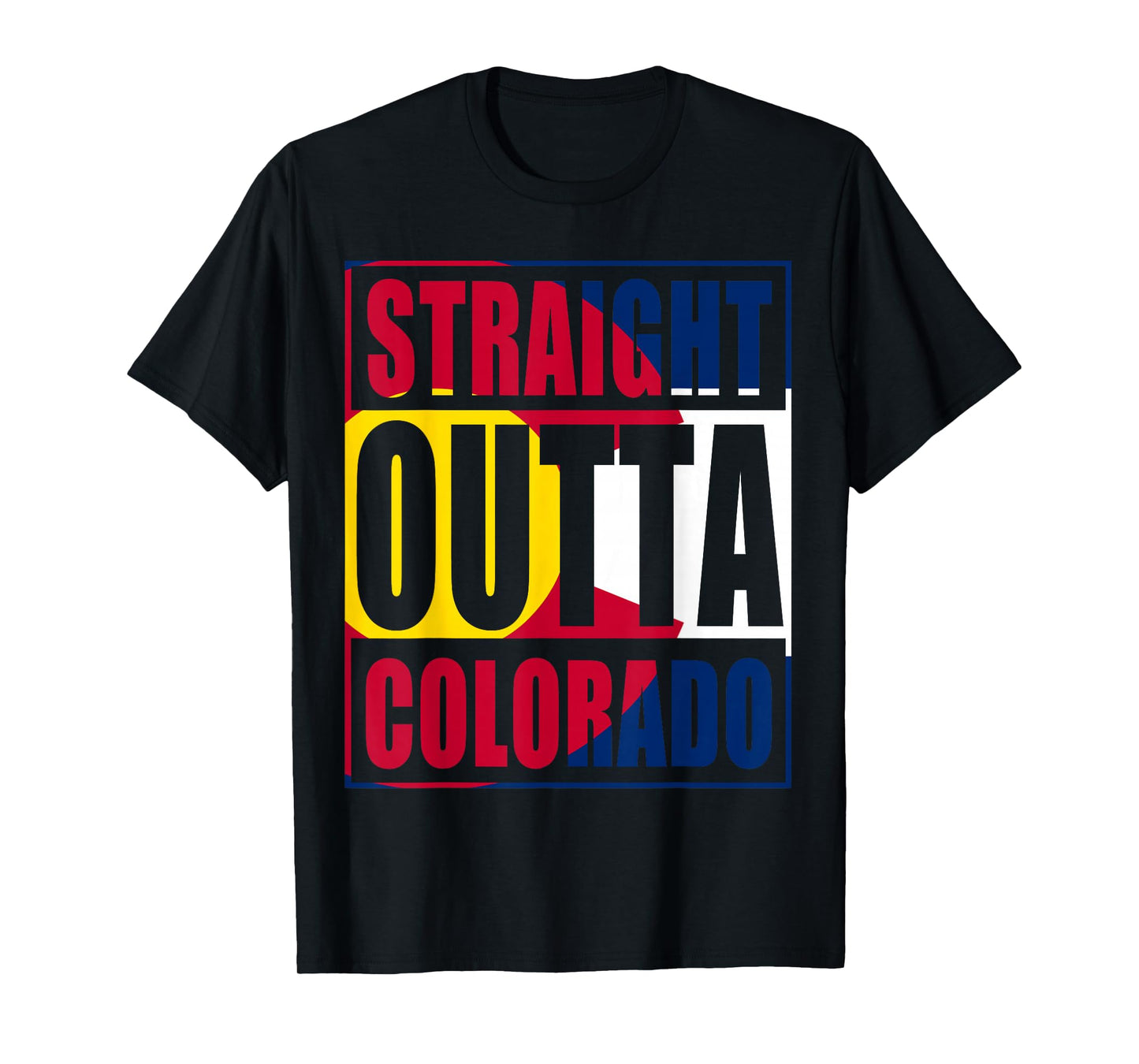 Straight Outta Colorful Colorado Flag T-Shirt