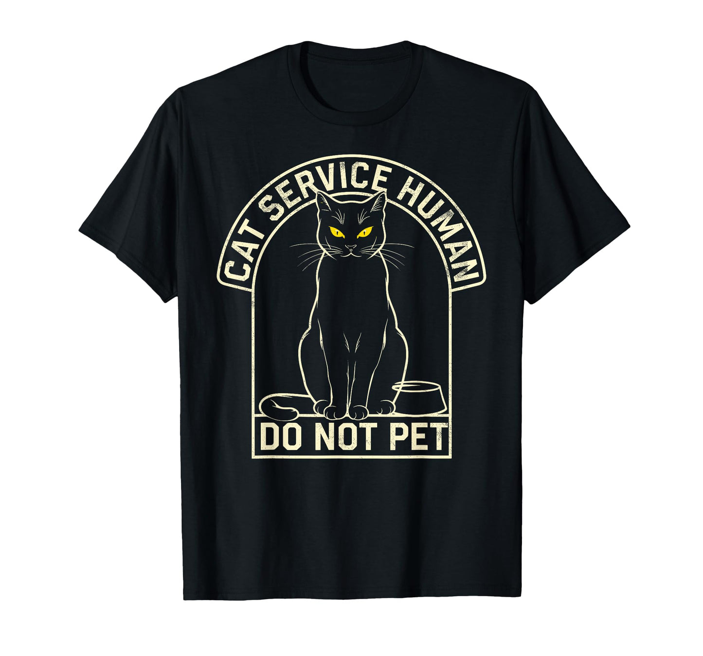 Cute Introvert Cat Service Human Do Not Pet Funny Cat Joke T-Shirt