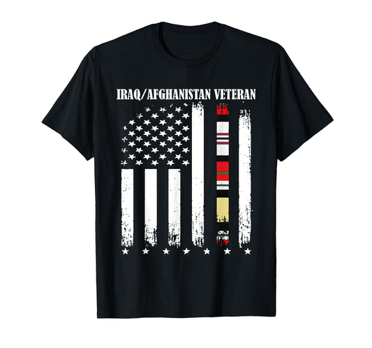 Proud Iraq Afghanistan Veteran Flag T-Shirt T-Shirt