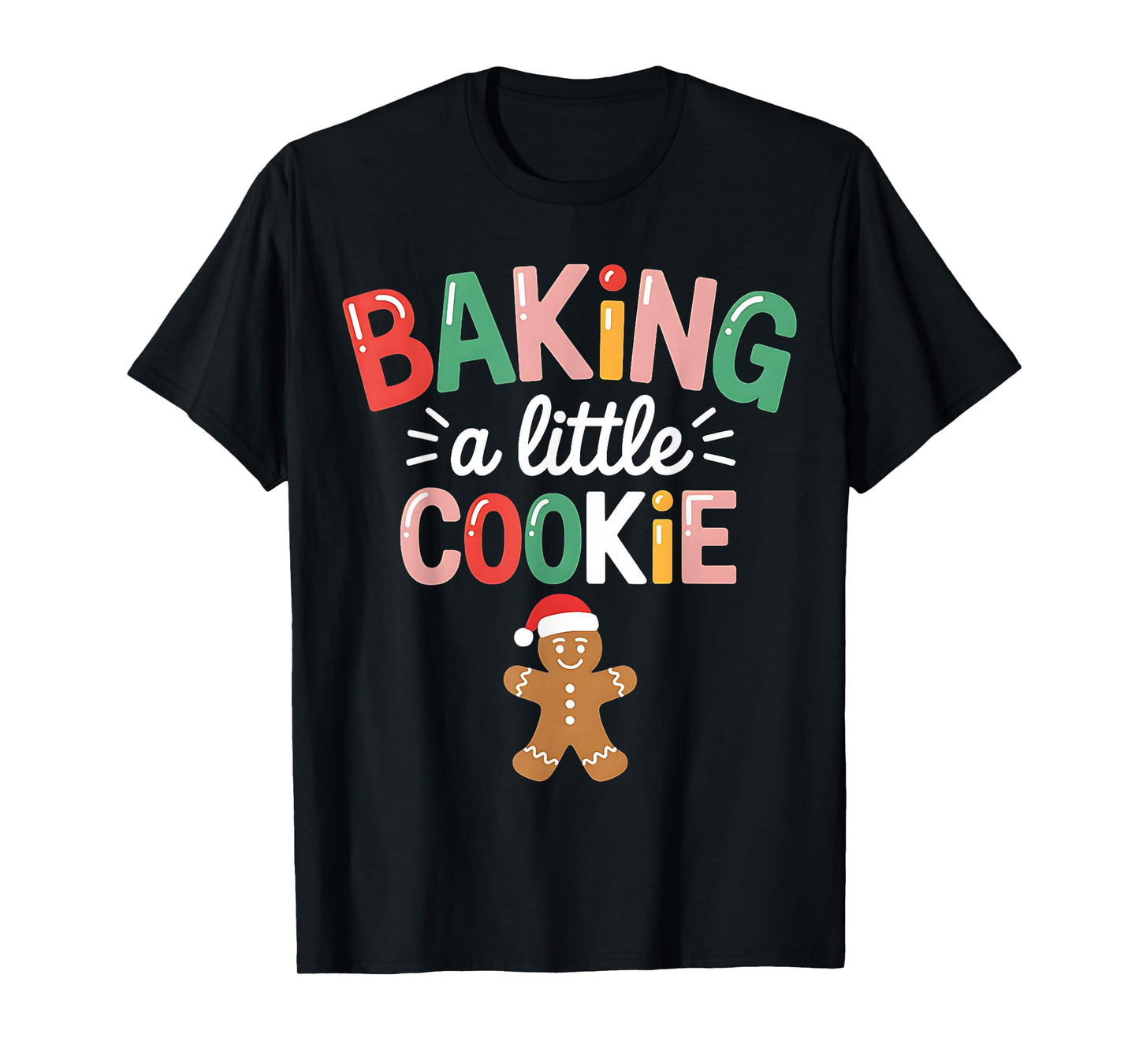 Cute Christmas Baking A Little Cookie Reveal Tee T-Shirt