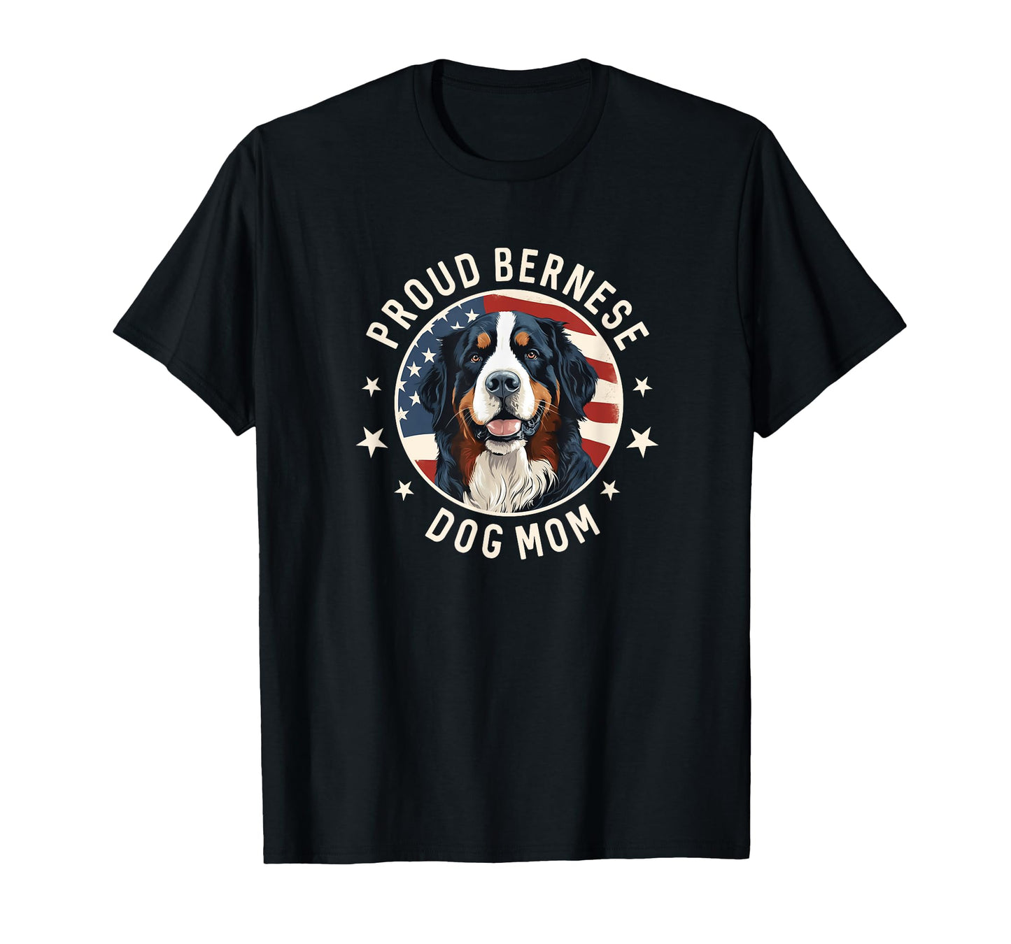 American Flag, Proud Bernese Mountain Dog Mom Women Men T-Shirt