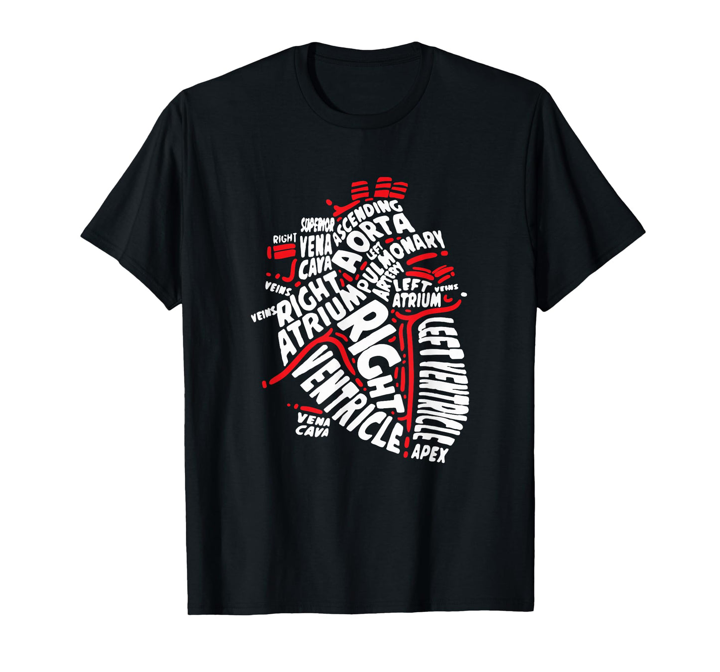 Anatomical Heart Medical Parts of Heart Anatomy T-Shirt