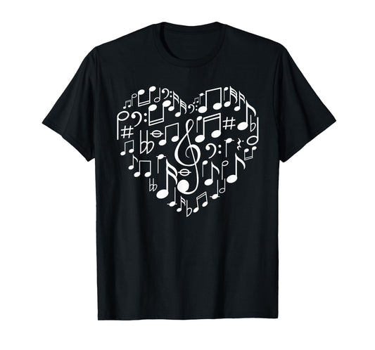 Cool Music Note Art for Men Women Music Musical Note Lover T-Shirt Small
