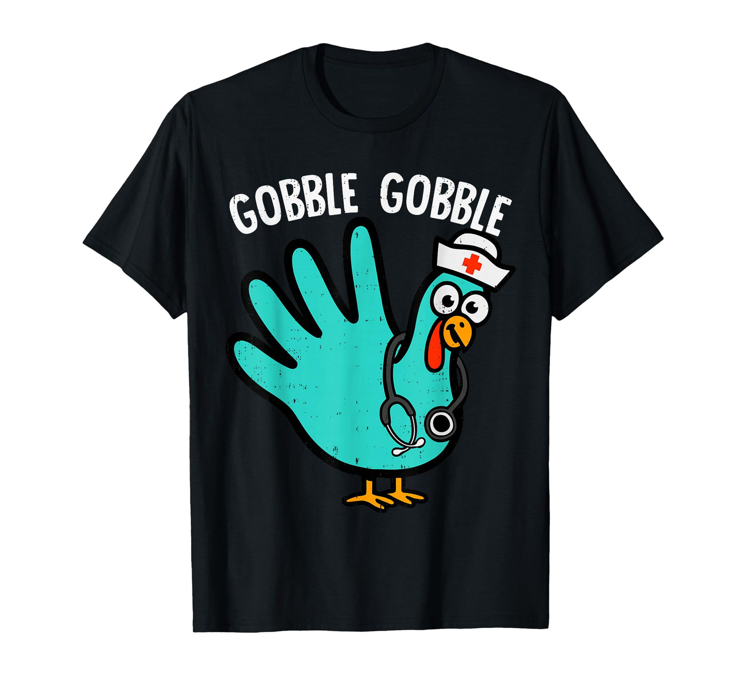 Cute Turkey Glove Nurse Thanksgiving Scrub Top RN ICU ER T-Shirt